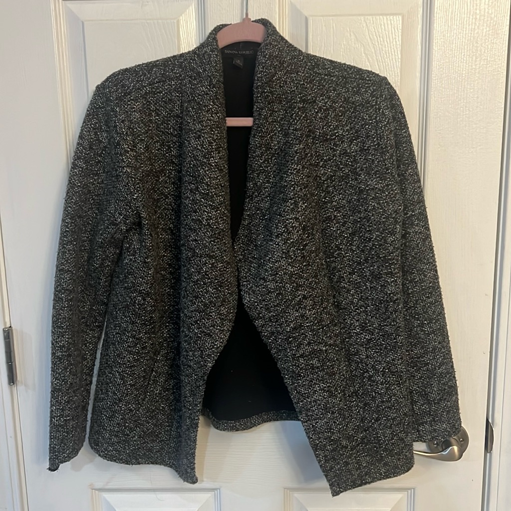 Banana Republic Black Textured Open Cardigan Small